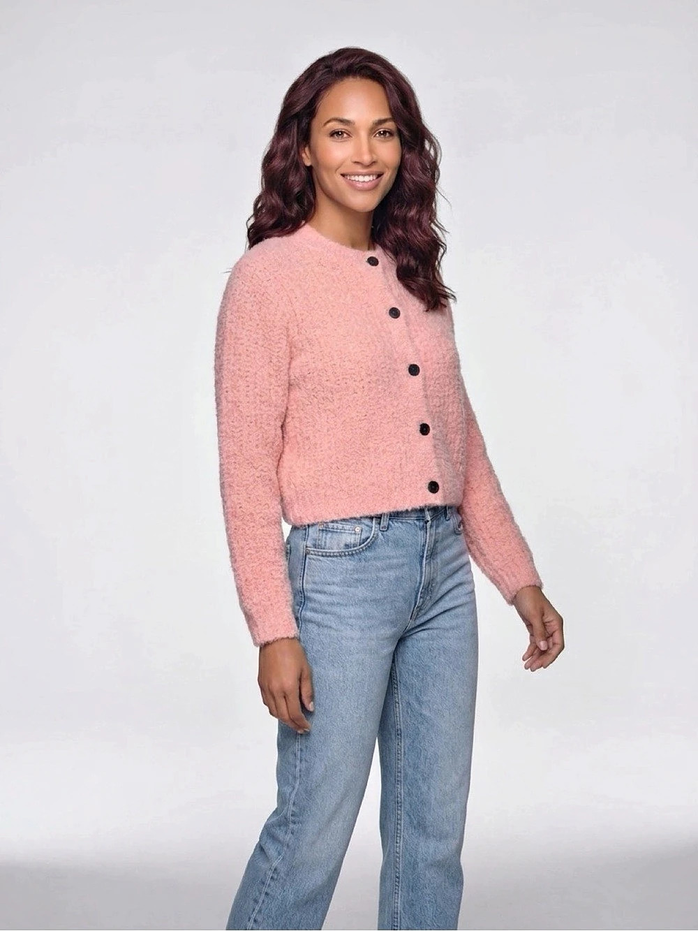 Zenana Pink Cropped Cardigan new - Picture 2 of 7
